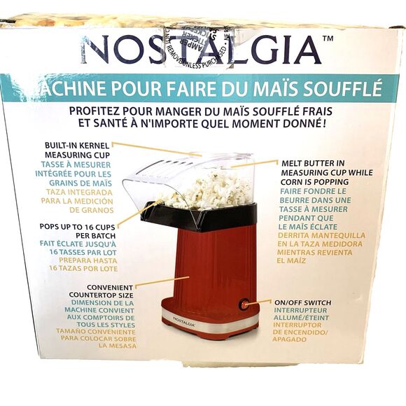 Nostalgia Air-Pop PopCorn Maker 16 Cups RED APH200RED New Boxed - Picture 2 of 4